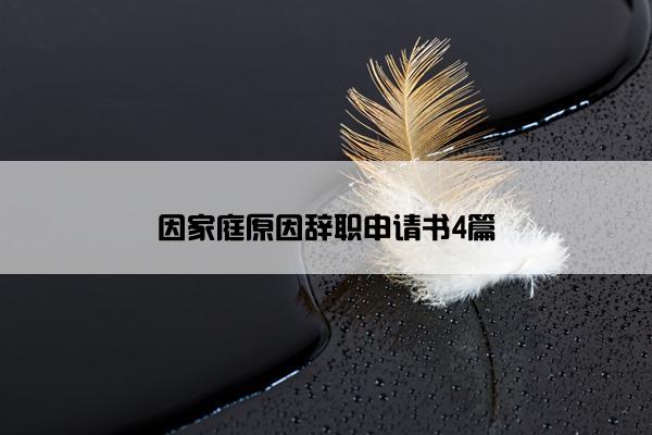 因家庭原因辞职申请书4篇
