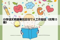 小学语文教师兼班主任个人工作总结（优秀13篇）