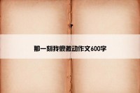 那一刻我很激动作文600字