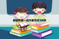 假如我是一名作家作文300字