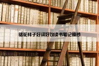 骆驼祥子好词好句读书笔记摘抄
