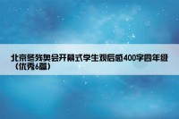 北京冬残奥会开幕式学生观后感400字四年级（优秀6篇）