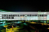 小学生读后感作文100字二年级200字三年级300字三年级3篇