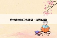 会计未来的工作计划（优秀12篇）