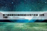 看了典籍里的中国观后感500字六年级（优秀28篇）