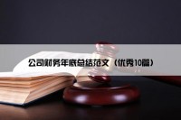公司财务年底总结范文（优秀10篇）