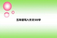 五年级写人作文500字