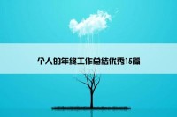 个人的年终工作总结优秀15篇