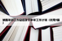 销售年中工作总结及下半年工作计划（优秀9篇）