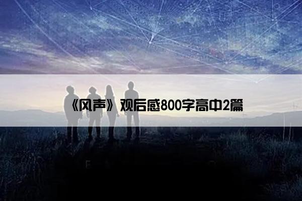 《风声》观后感800字高中2篇
