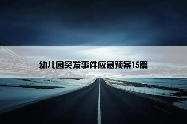 幼儿园突发事件应急预案15篇