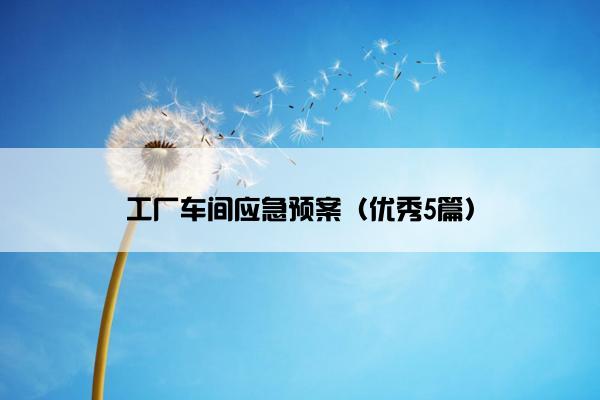 工厂车间应急预案（优秀5篇）
