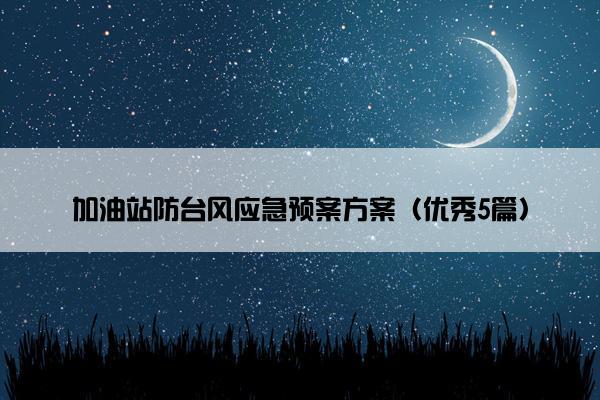 加油站防台风应急预案方案（优秀5篇）