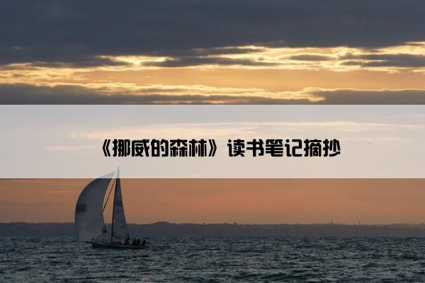 《挪威的森林》读书笔记摘抄