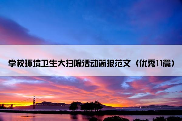 学校环境卫生大扫除活动简报范文（优秀11篇）