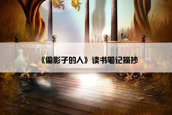 《偷影子的人》读书笔记摘抄