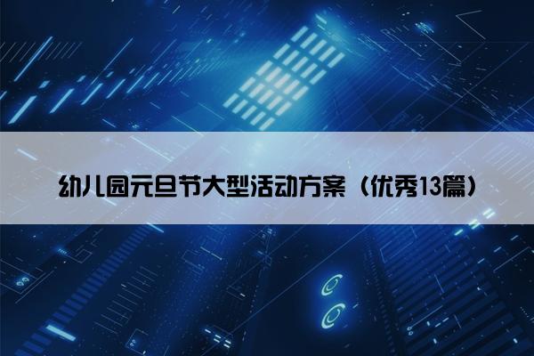 幼儿园元旦节大型活动方案（优秀13篇）