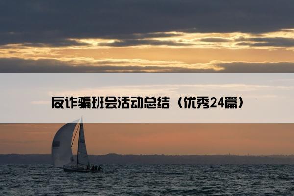 反诈骗班会活动总结（优秀24篇）