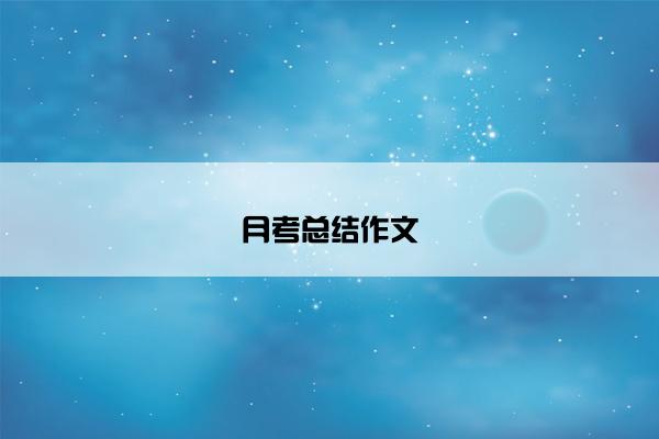 月考总结作文
