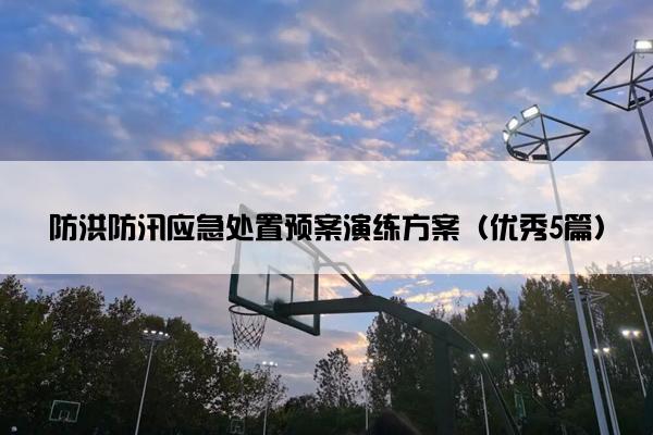 防洪防汛应急处置预案演练方案（优秀5篇）