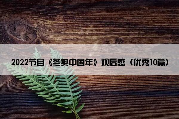 2022节目《冬奥中国年》观后感（优秀10篇）