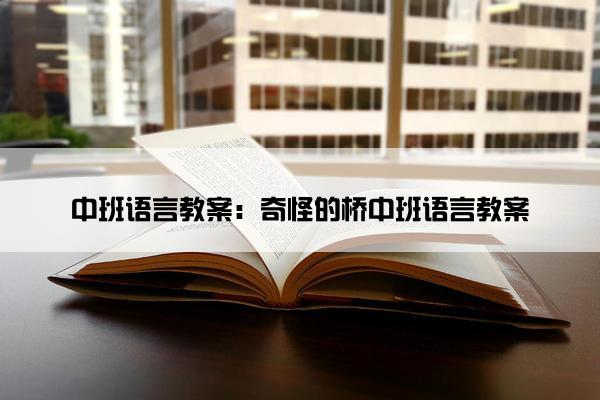 中班语言教案：奇怪的桥中班语言教案