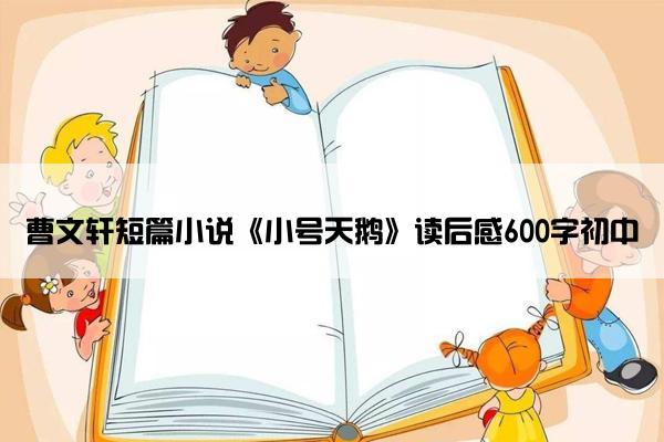 曹文轩短篇小说《小号天鹅》读后感600字初中