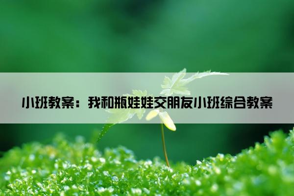 小班教案：我和瓶娃娃交朋友小班综合教案