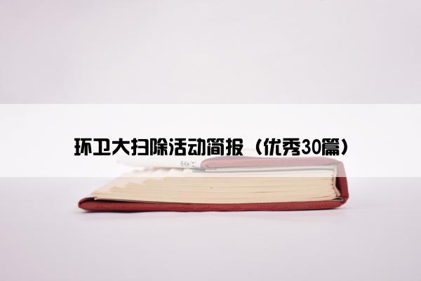 环卫大扫除活动简报（优秀30篇）