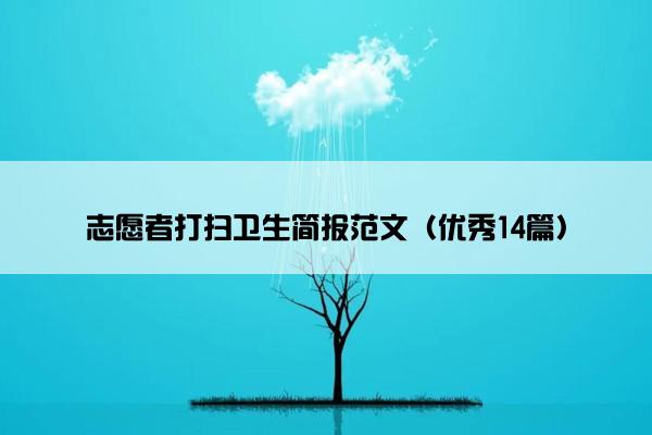 志愿者打扫卫生简报范文（优秀14篇）