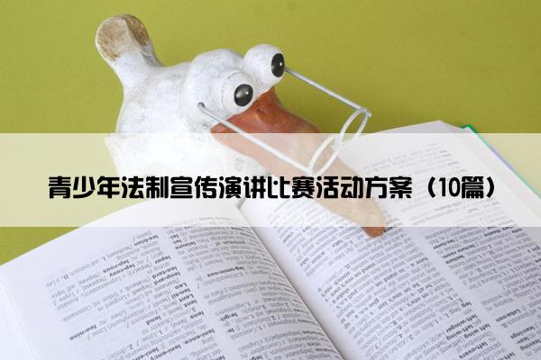青少年法制宣传演讲比赛活动方案（10篇）