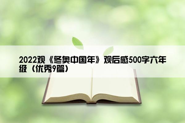 2022观《冬奥中国年》观后感500字六年级（优秀9篇）