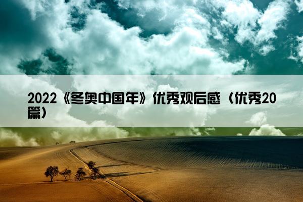 2022《冬奥中国年》优秀观后感（优秀20篇）