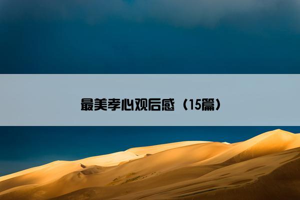 最美孝心观后感（15篇）