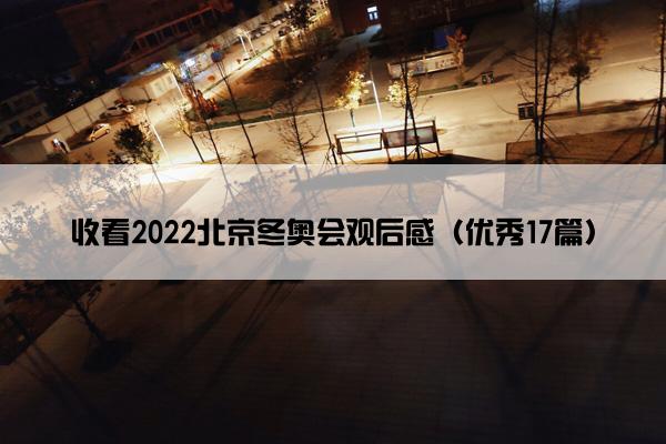 收看2022北京冬奥会观后感（优秀17篇）