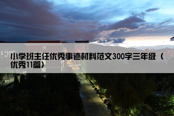 小学班主任优秀事迹材料范文300字三年级（优秀11篇）