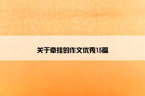 关于牵挂的作文优秀15篇