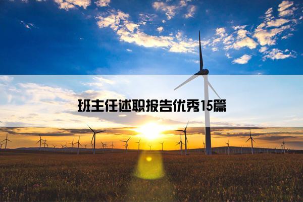 班主任述职报告优秀15篇