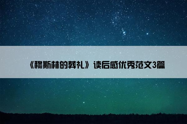 《穆斯林的葬礼》读后感优秀范文3篇