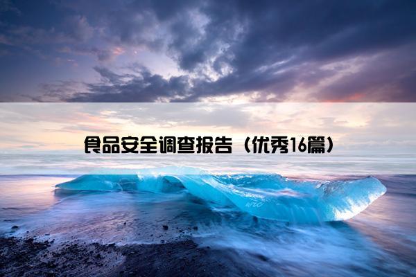 食品安全调查报告（优秀16篇）