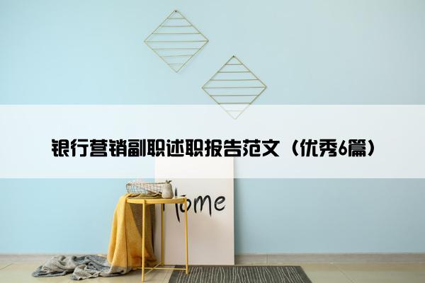 银行营销副职述职报告范文（优秀6篇）