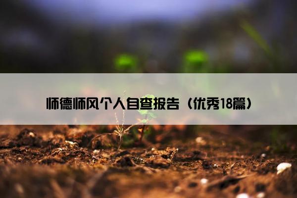 师德师风个人自查报告（优秀18篇）