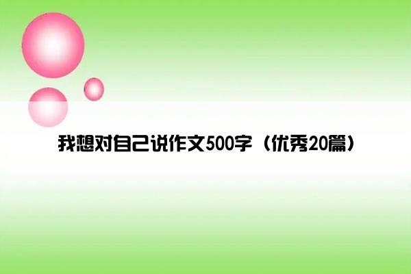 我想对自己说作文500字（优秀20篇）