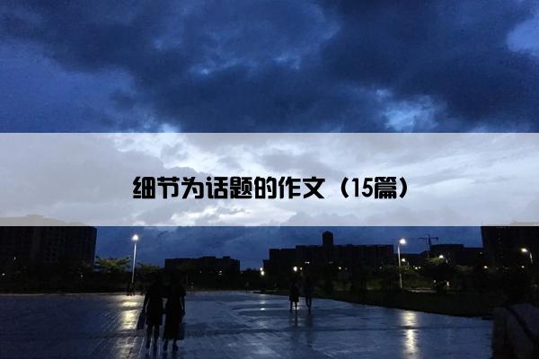 细节为话题的作文（15篇）