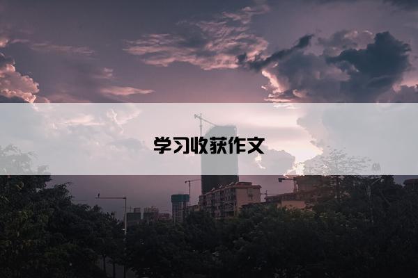 学习收获作文