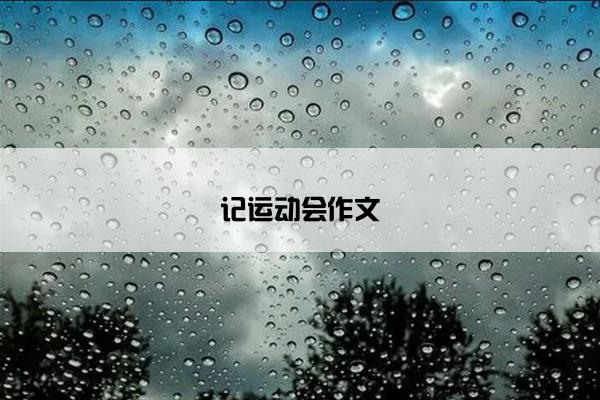 记运动会作文