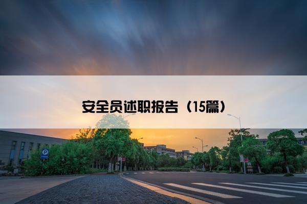 安全员述职报告（15篇）