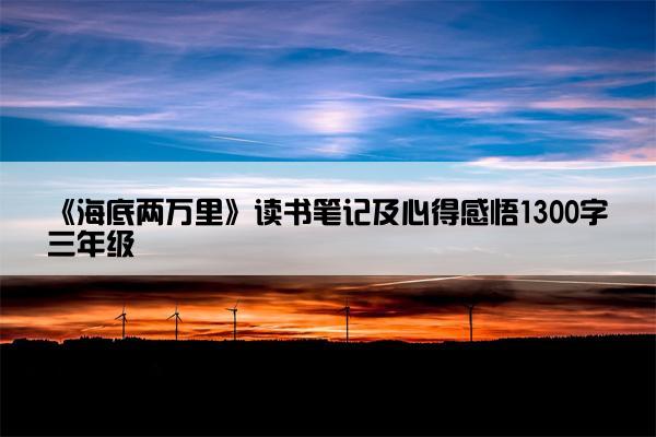 《海底两万里》读书笔记及心得感悟1300字三年级