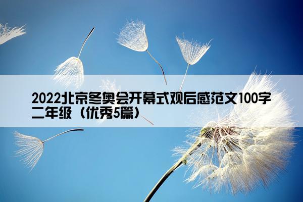 2022北京冬奥会开幕式观后感范文100字二年级（优秀5篇）