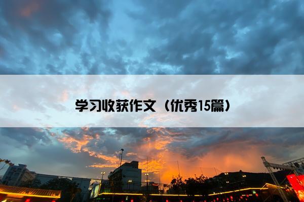 学习收获作文（优秀15篇）
